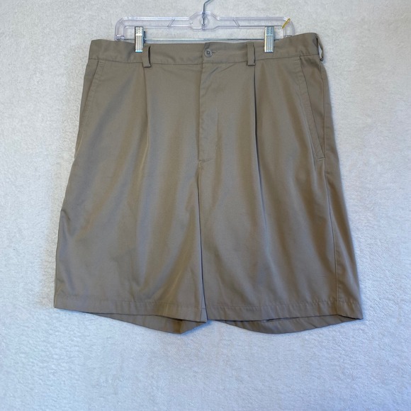 Nike Other - Nike Mens Golf Shorts Khaki Flat Front Fit Dry Size 34 Waist